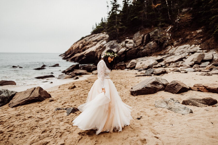 Acadia National Park Bride elopement