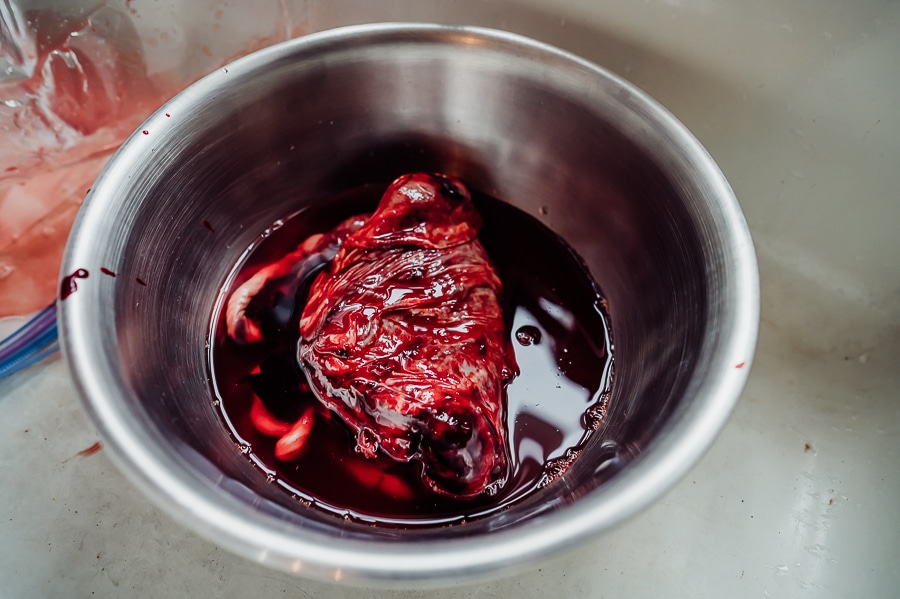 Placenta in a silver bowl