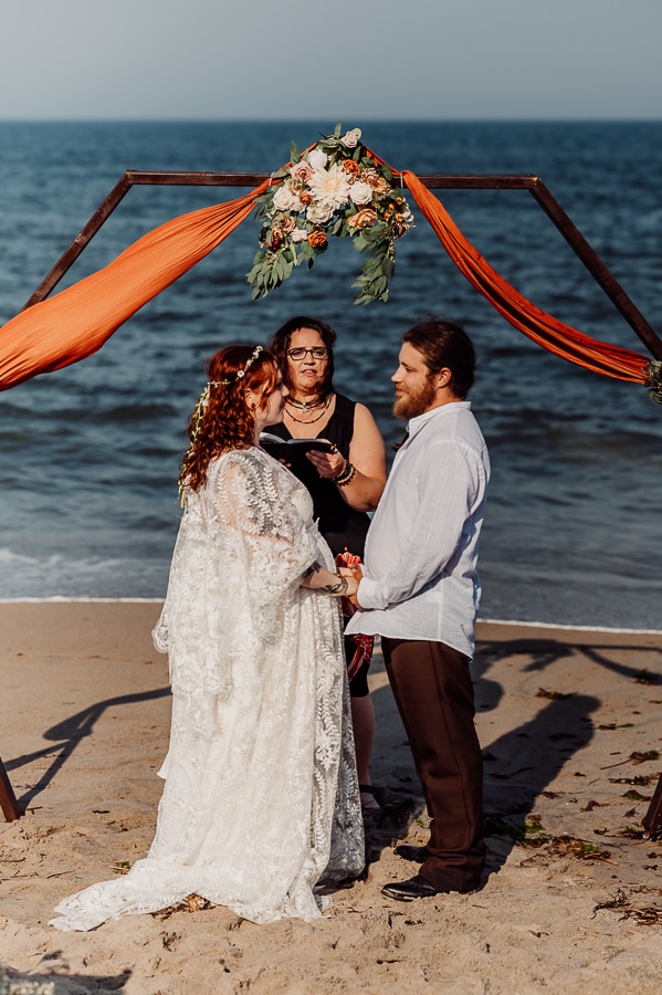 Wedding ceremony on old orchard beach
